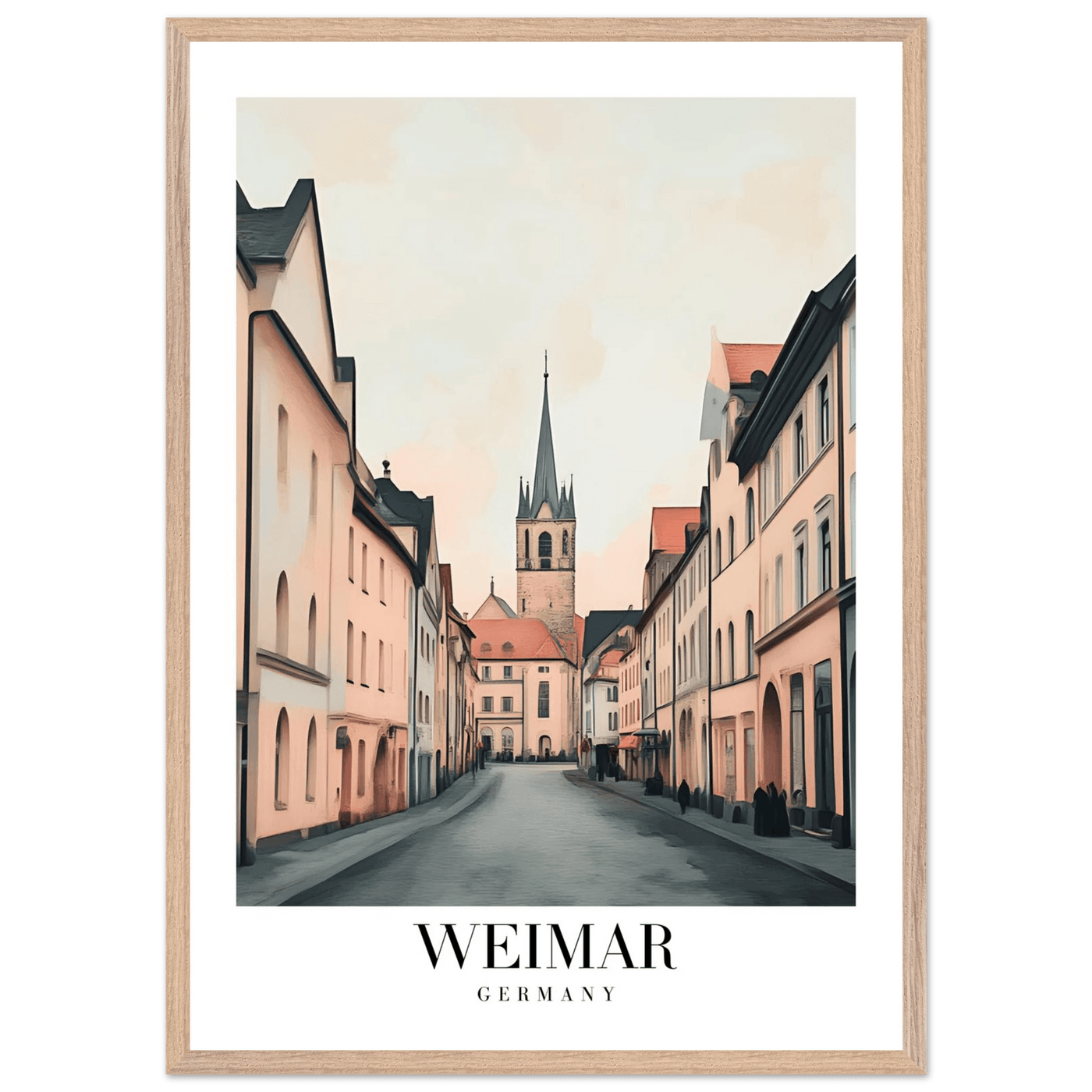 Weimar Germany Framed Poster – Vintage European Cityscape Wall Art with Wooden Frame - Vibrantwalls