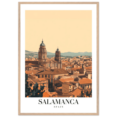 Salamanca Spain Framed Poster – Warm Hues Vintage Travel Wall Art with Wooden Frame - Vibrantwalls
