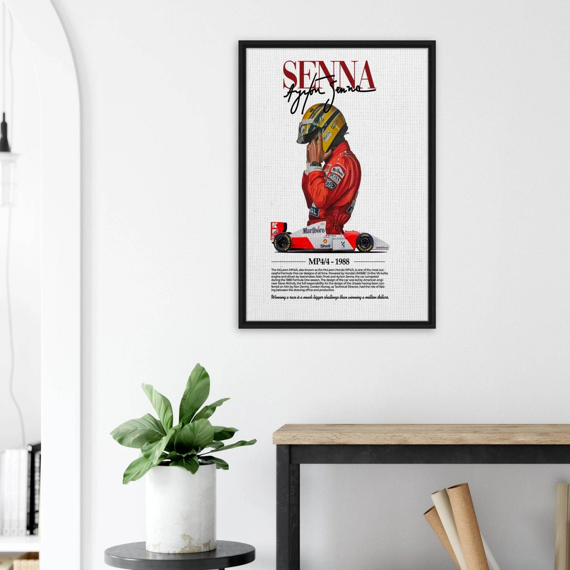 Wall Art - Ayrton Senna Vintage Formula 1 Grand Prix Canvas - Vibrantwalls