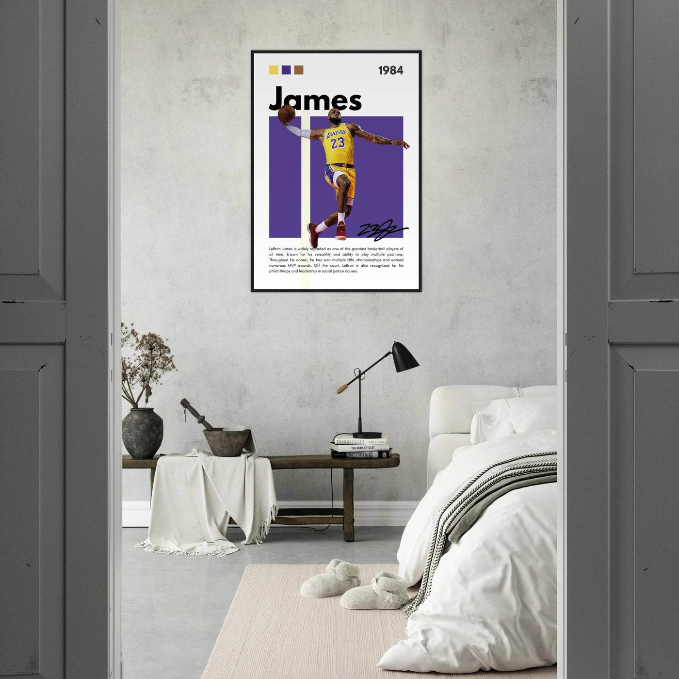 LeBron James Lakers Championship Vintage Art Print - Vibrantwalls