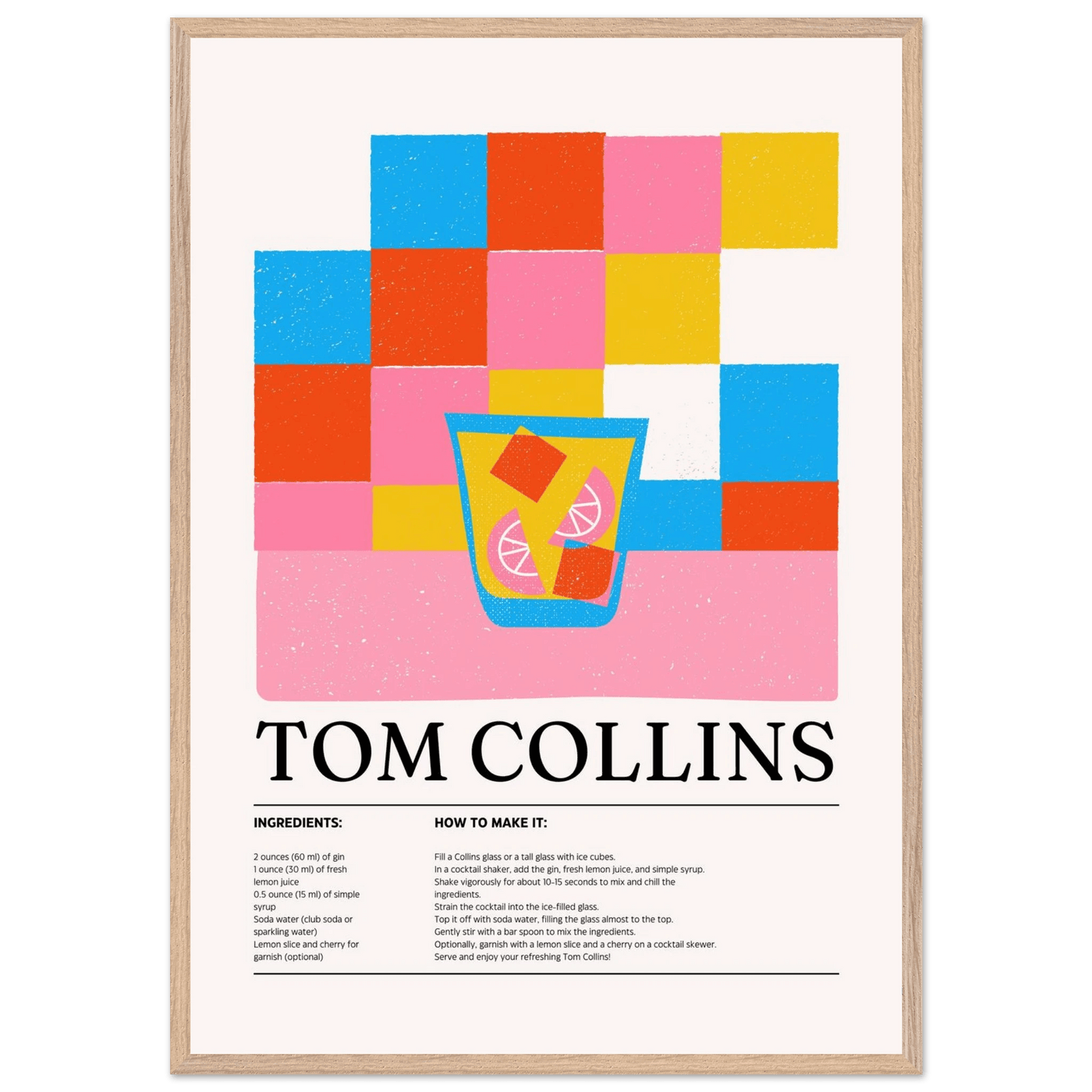 Retro Tom Collins Cocktail Recipe - Vibrantwalls