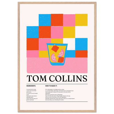 Retro Tom Collins Cocktail Recipe - Vibrantwalls
