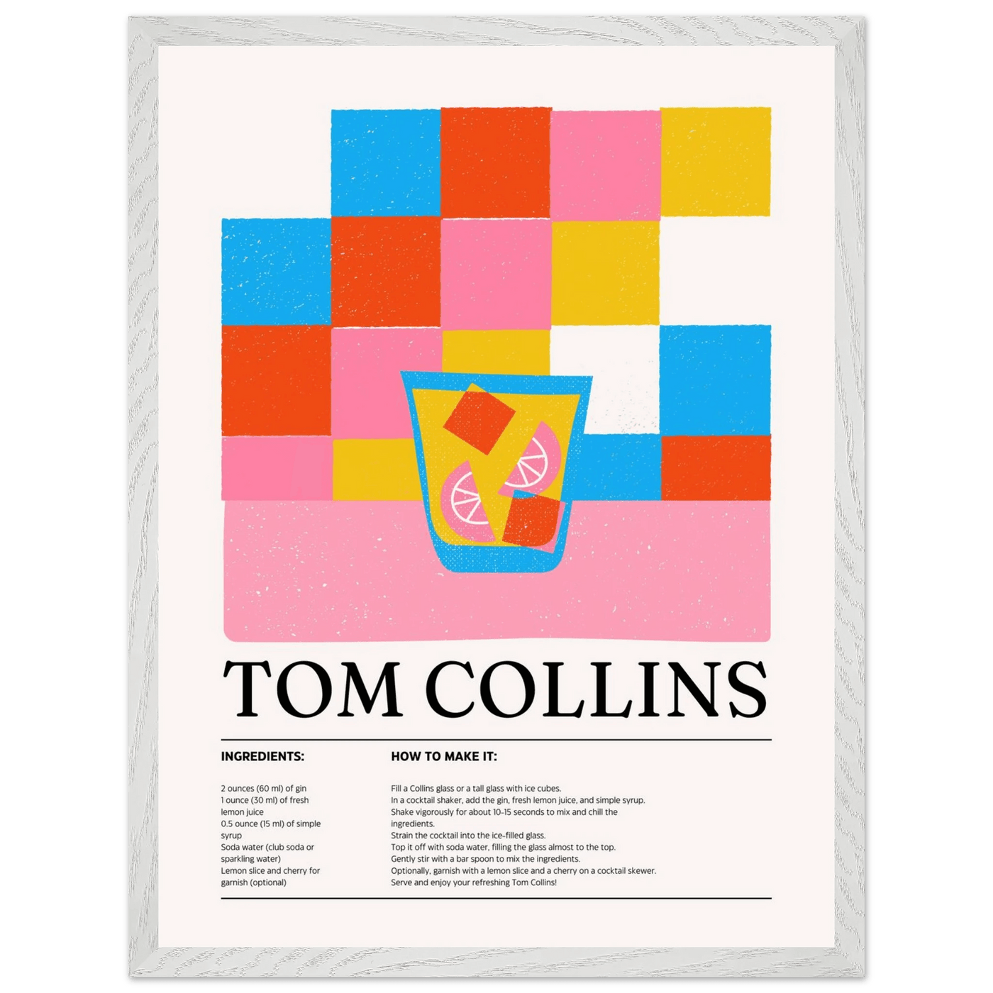 Retro Tom Collins Cocktail Recipe - Vibrantwalls