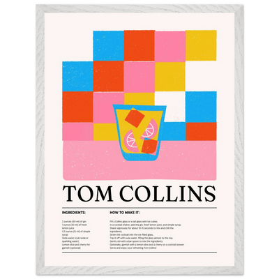 Retro Tom Collins Cocktail Recipe - Vibrantwalls