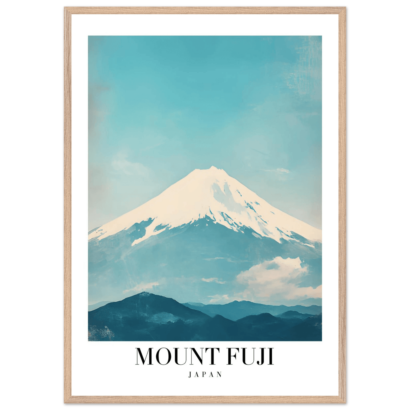 Mount Fuji Japan Framed Poster – Serene Vintage Travel Wall Art with Wooden Frame - Vibrantwalls