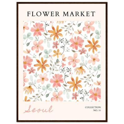 Seoul Flower Market Framed Poster – Delicate Watercolor Blooms & Botanical Art Print | Ready-to-Hang - Vibrantwalls