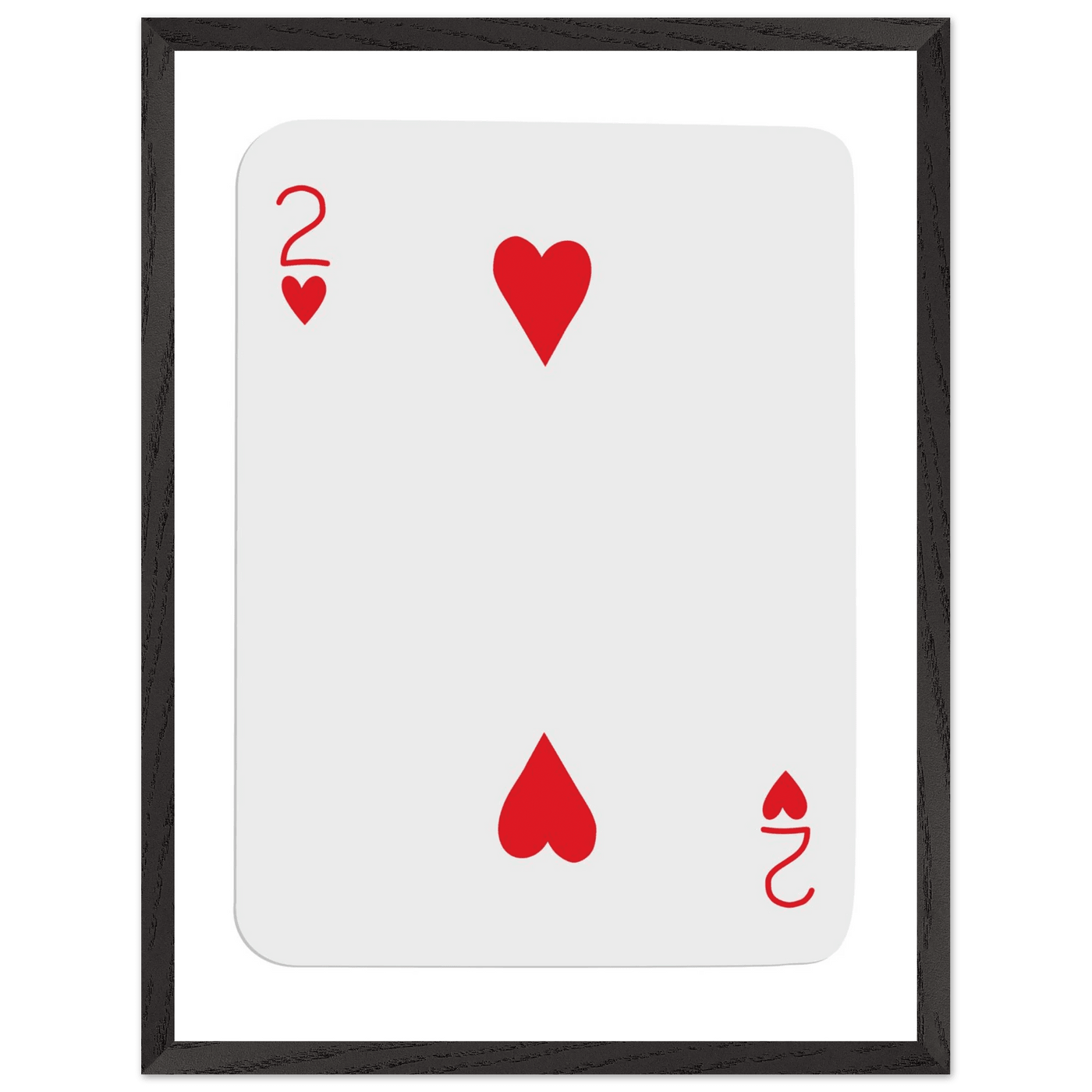 Two of Hearts Poker Card Print - Framed Wall Art, Eco-Friendly Wood Frame in Your Choice of Size & Finish - Vibrantwalls