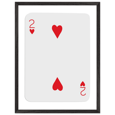 Two of Hearts Poker Card Print - Framed Wall Art, Eco-Friendly Wood Frame in Your Choice of Size & Finish - Vibrantwalls