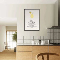Pina Colada Cocktail Recipe Wall Art - Vibrantwalls