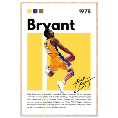 Kobe Bryant Number 24 Lakers Modern Print 60x90 cm 24x36″ Wood frame Vibrantwalls