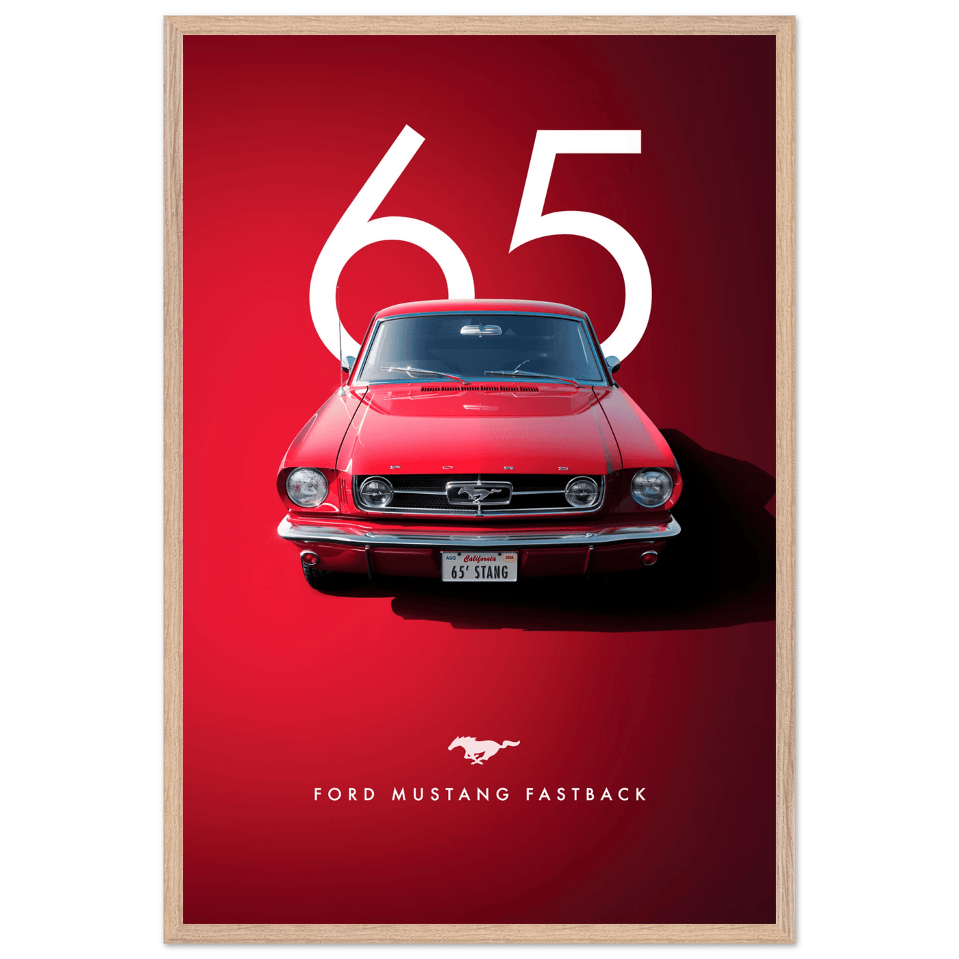 Iconic '65 Ford Mustang Fastback Framed Poster | Timeless Automotive Art, Ready-to-Hang in Your Style - Vibrantwalls
