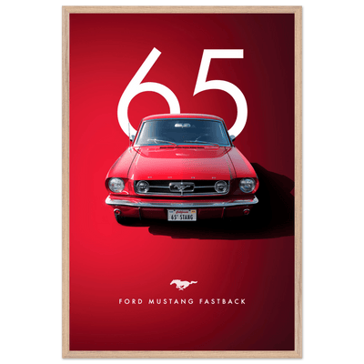 Iconic '65 Ford Mustang Fastback Framed Poster | Timeless Automotive Art, Ready-to-Hang in Your Style - Vibrantwalls
