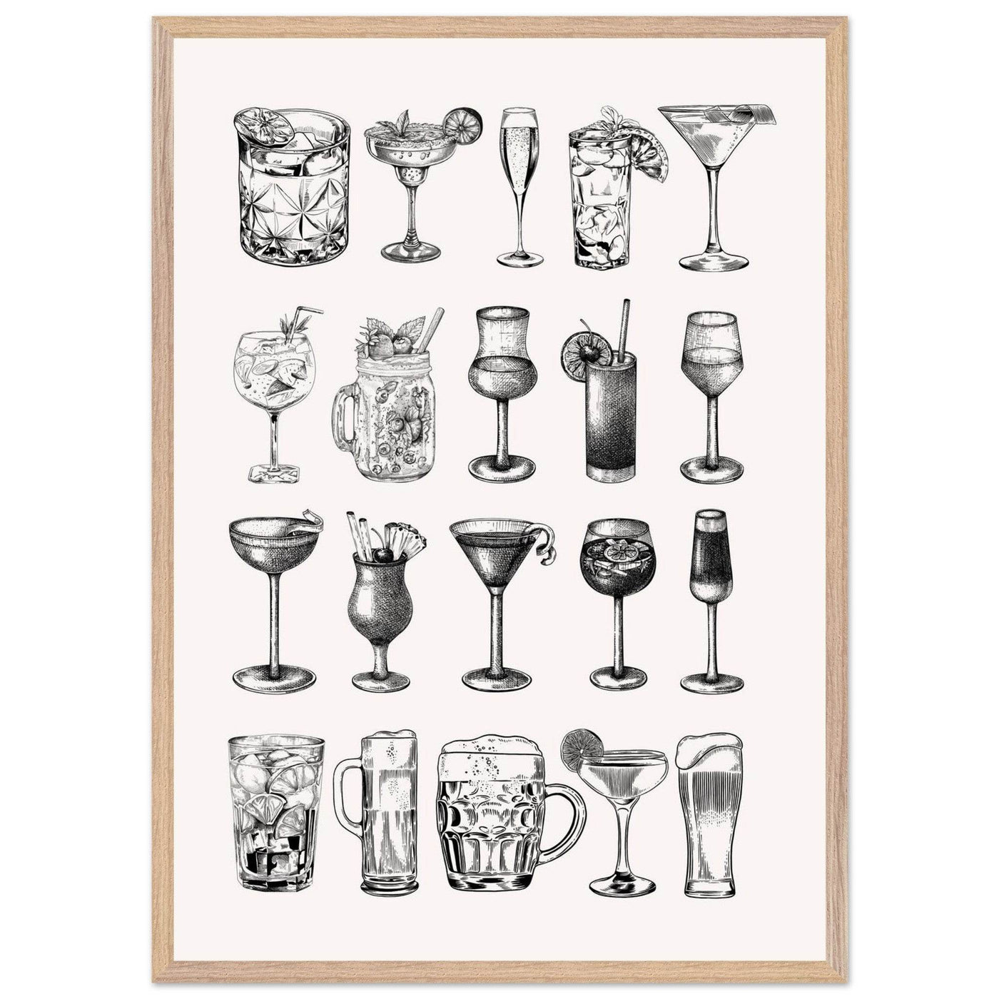 Gin Tonic Cocktail Recipe Vintage Style Art - Vibrantwalls