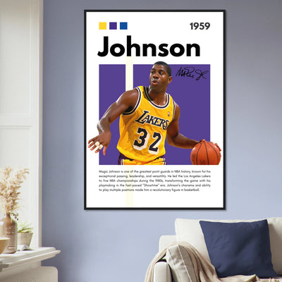 Magic Johnson Showtime Lakers Vintage Art Print Vibrantwalls