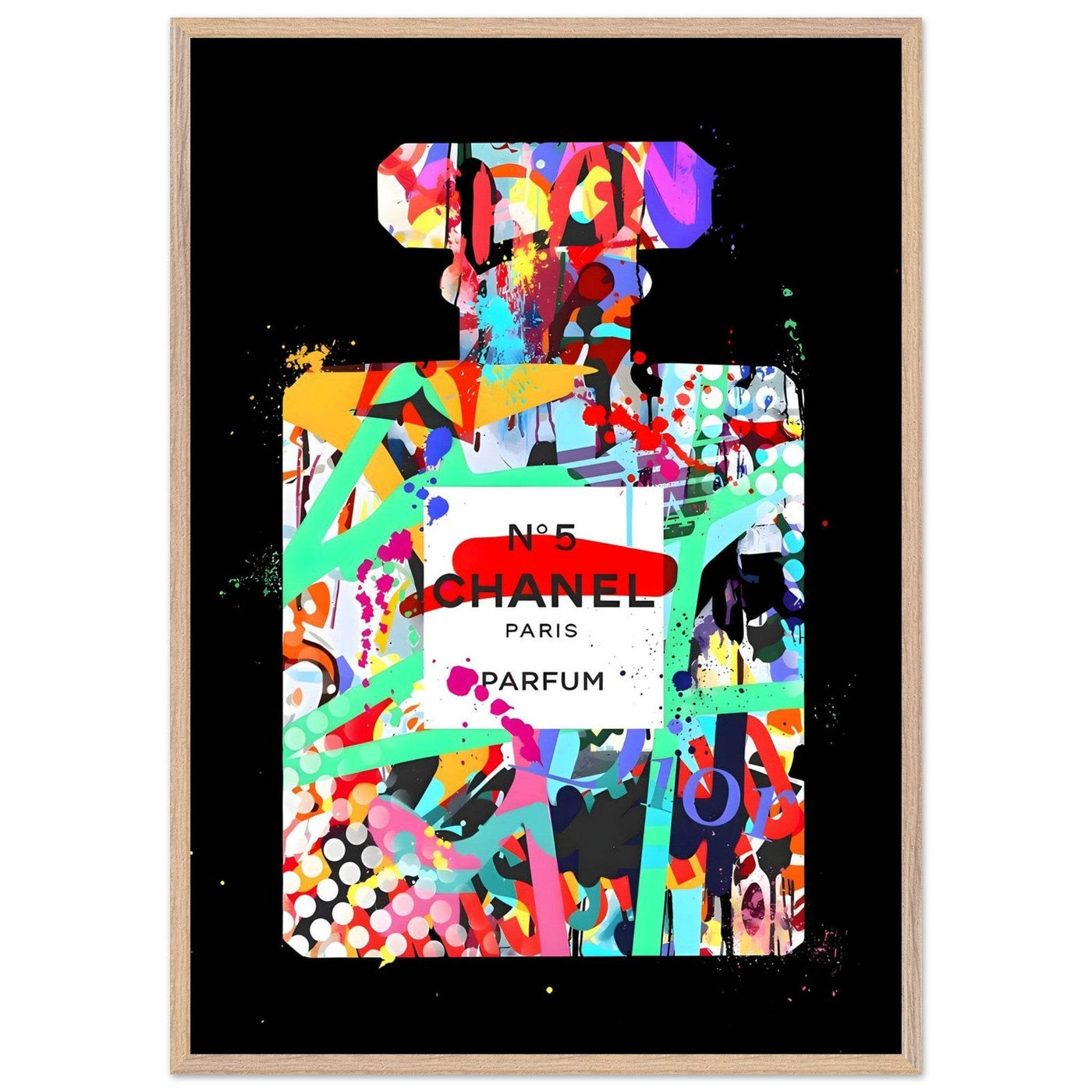 Vibrant Pop Art Chanel No. 5 Perfume Print - Framed & Ready-to-Hang - Vibrantwalls