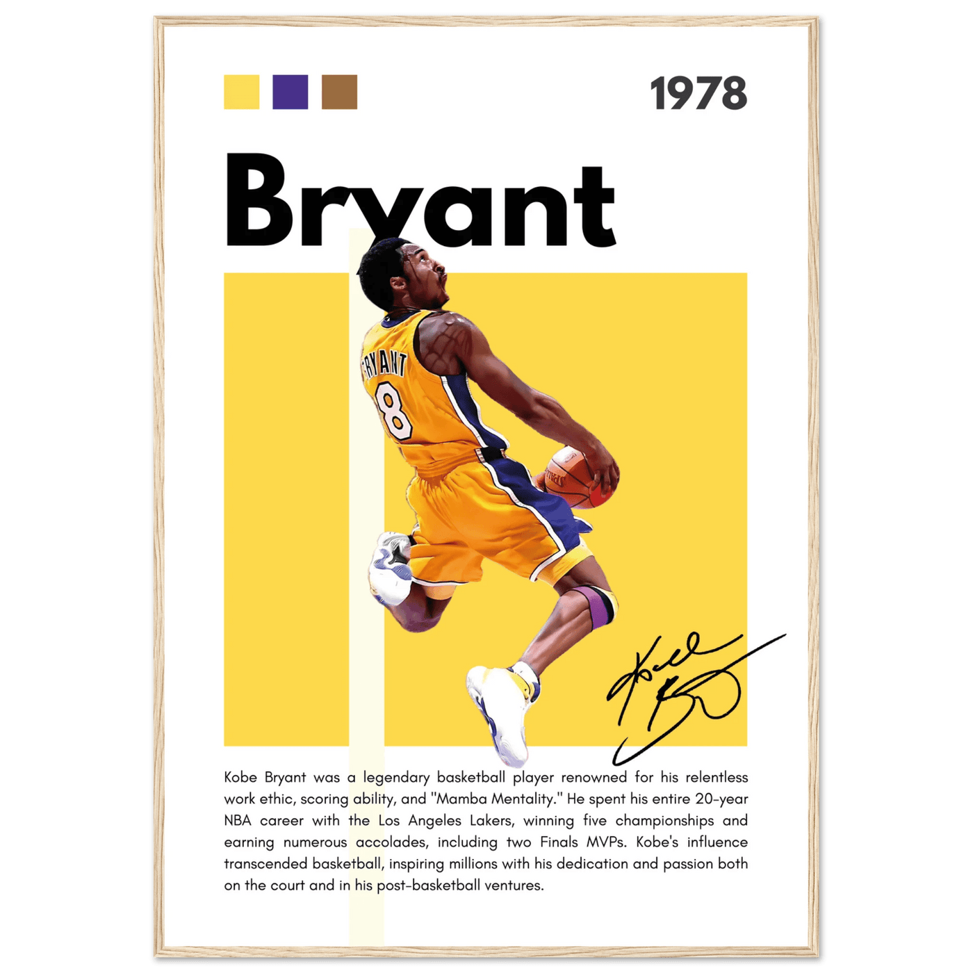 Kobe Bryant Number 24 Lakers Modern Print - Vibrantwalls