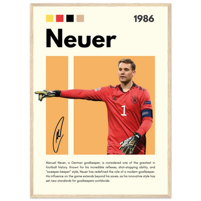 Manuel Neuer Goalkeeper Framed Football Legend Poster 50x70 cm 20x28″ Wood frame Vibrantwalls