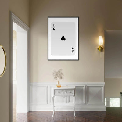 Ace of Clubs Poker Card Print - Elegant Framed Wall Art, Eco-Friendly Wood Frame & Multiple Sizes - Vibrantwalls