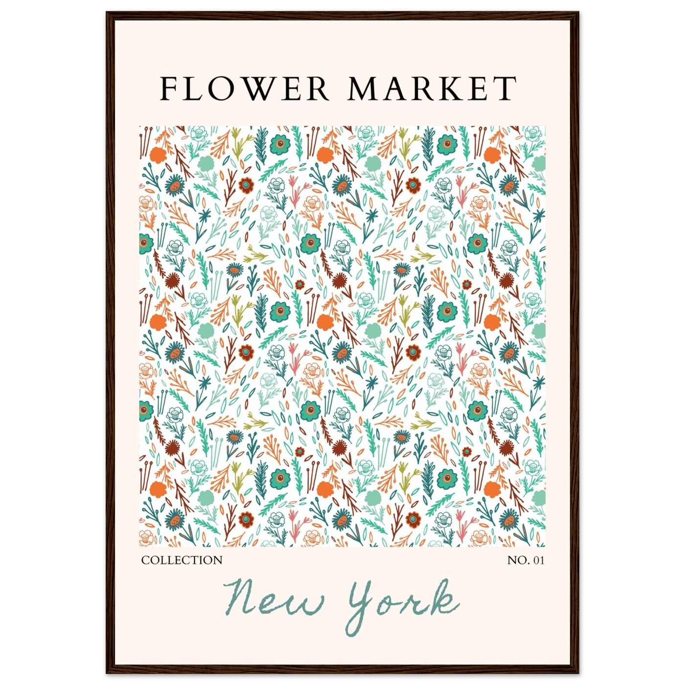 Flower Market New York Framed Poster – Whimsical Floral Art Print | Ready-to-Hang in Your Choice of Frame - Vibrantwalls