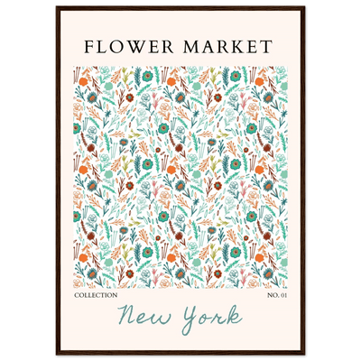 Flower Market New York Framed Poster – Whimsical Floral Art Print | Ready-to-Hang in Your Choice of Frame - Vibrantwalls