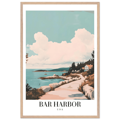 Bar Harbor Maine Framed Poster – Coastal Charm Wall Art with Wooden Frame - Vibrantwalls