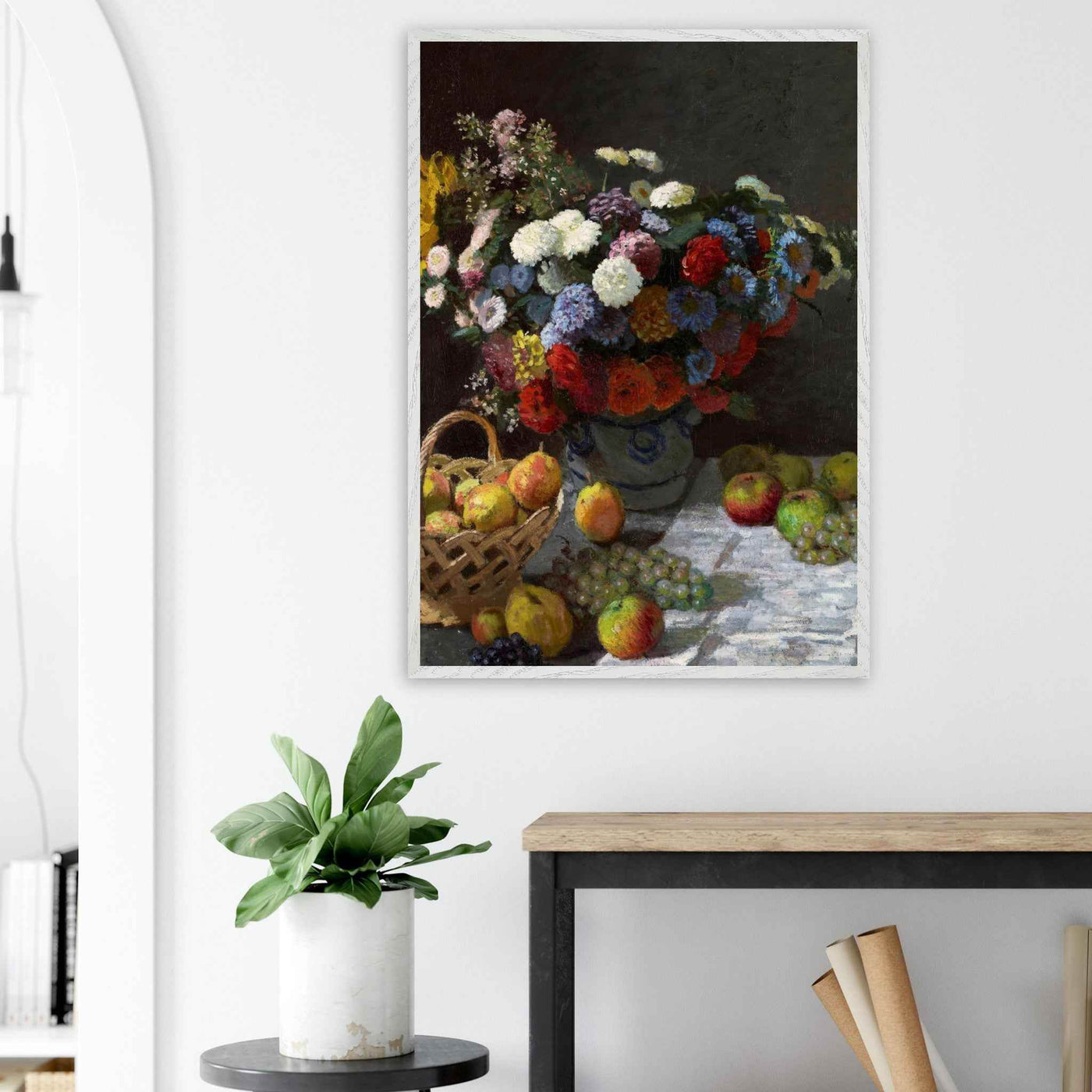 Still Life Wall Art Print of Flowers and Fruit for Elegant Home Decor - Vibrantwalls