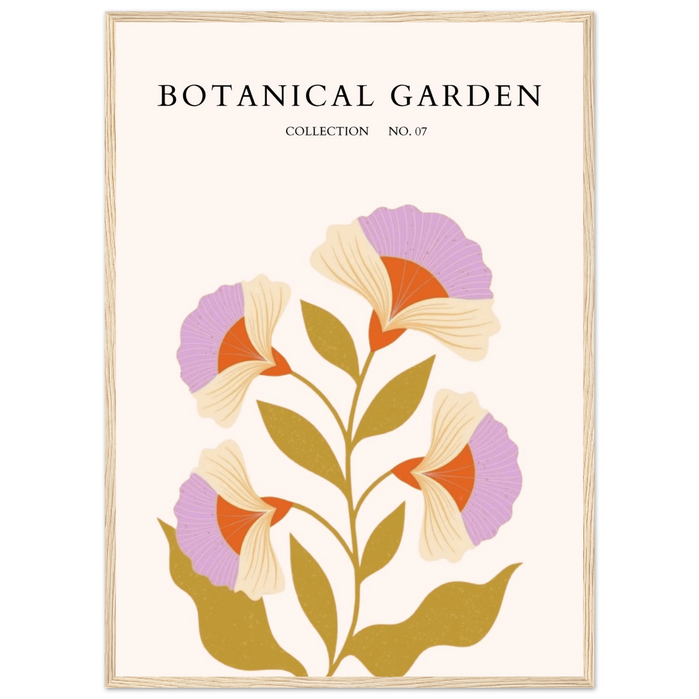 Botanical Garden Framed Poster – Whimsical Floral Art Prints in Soft Hues | Ready-to-Hang Wall Decor - Vibrantwalls