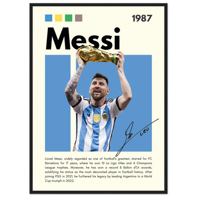 Lionel Messi World Cup Champion Framed Poster 50x70 cm 20x28″ Black frame Vibrantwalls