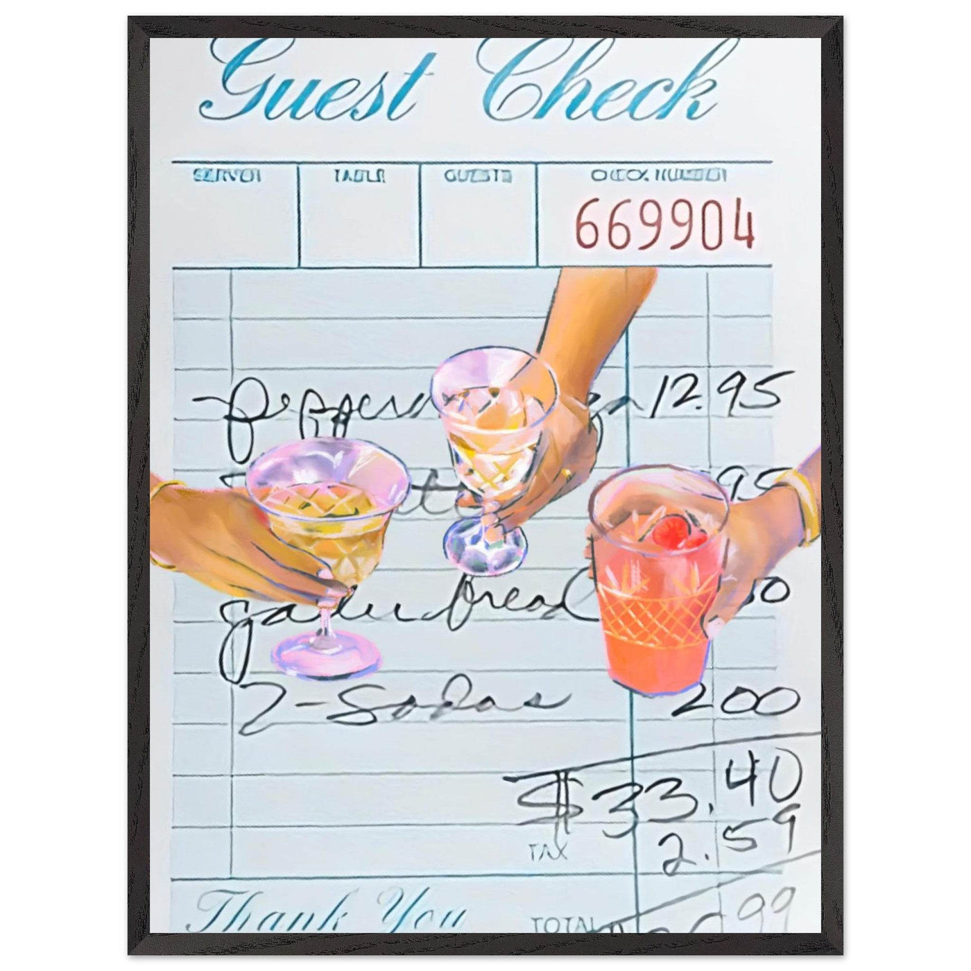 Guest Check Cocktail - Vibrantwalls