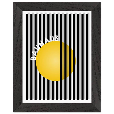 Bauhaus Yellow Circle Wall Art with Modern Stripes - Vibrantwalls