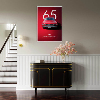 Iconic '65 Ford Mustang Fastback Framed Poster | Timeless Automotive Art, Ready-to-Hang in Your Style - Vibrantwalls