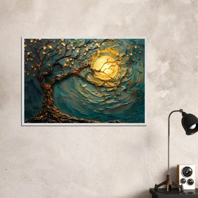 Teal Gold Tree of Life Pendant - Elegance in Nature's Design - Vibrantwalls