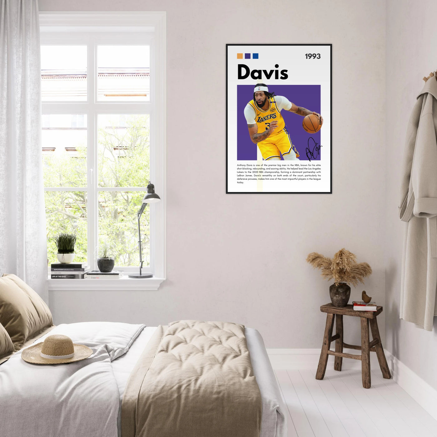 Anthony Davis Lakers Modern Basketball Art Print Vibrantwalls