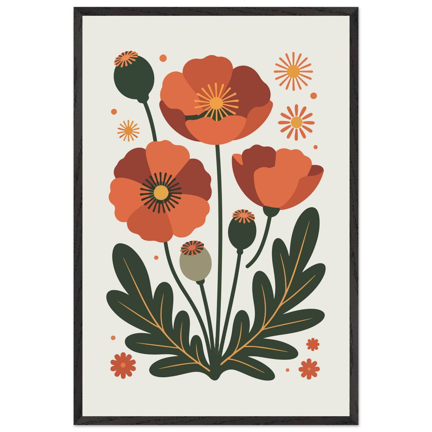 Abstract Floral Bloom Terracotta Earth Tones - Vibrantwalls
