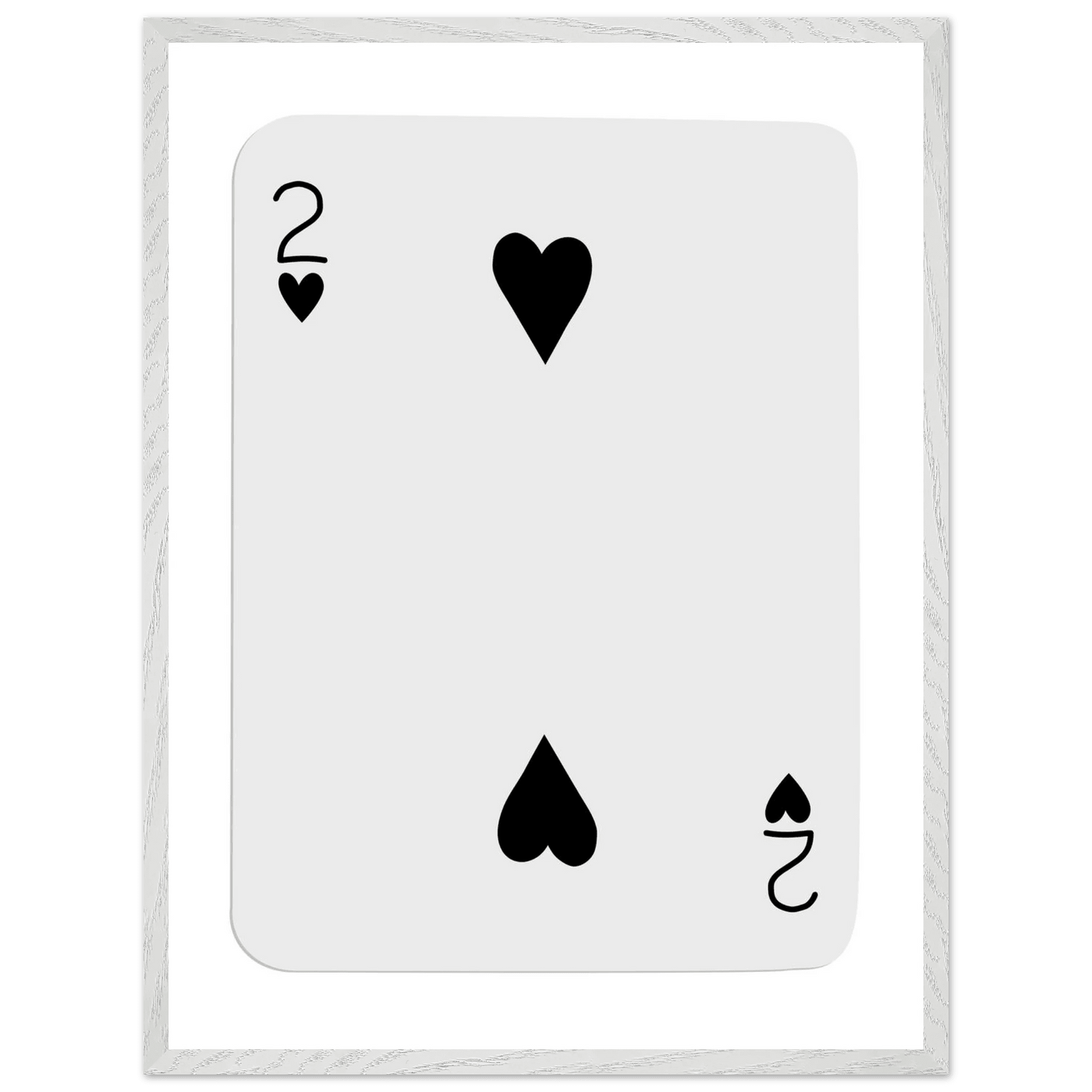 Two of Hearts Poker Card Print - Framed Wall Art, Eco-Friendly Wood Frame in Multiple Sizes & Finishes - Vibrantwalls