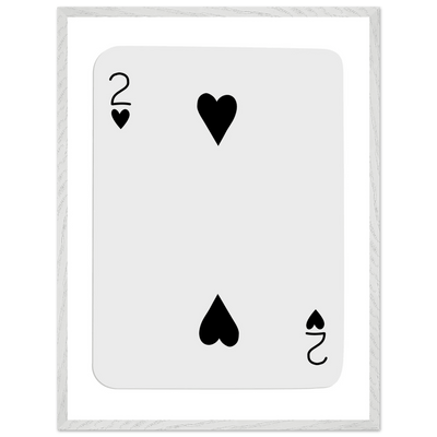 Two of Hearts Poker Card Print - Framed Wall Art, Eco-Friendly Wood Frame in Multiple Sizes & Finishes - Vibrantwalls
