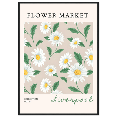 Charming Daisy Field Framed Poster – Botanical 'Flower Market' Art Print | Ready-to-Hang in Your Choice of Frame - Vibrantwalls