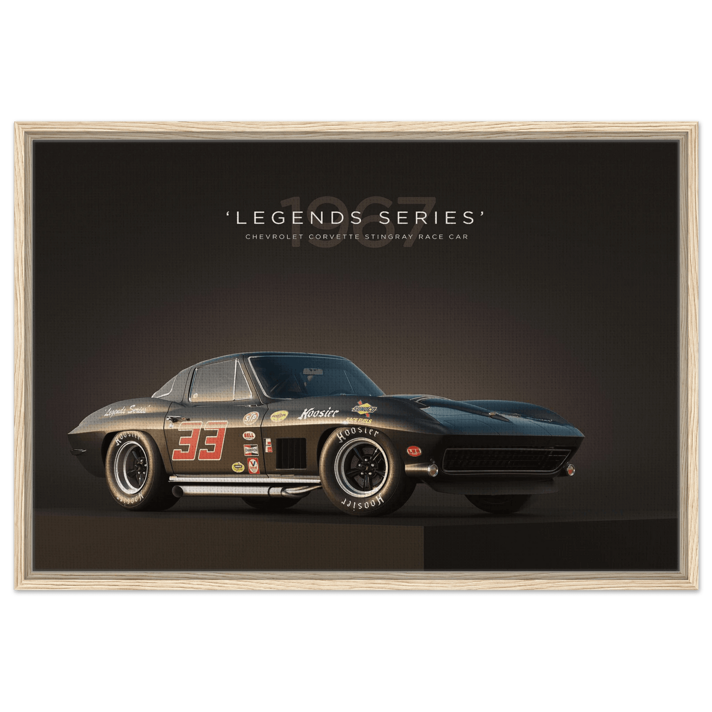 Chevrolet Corvette Stingray 1967 Framed Canvas Vintage Wall Art - Vibrantwalls