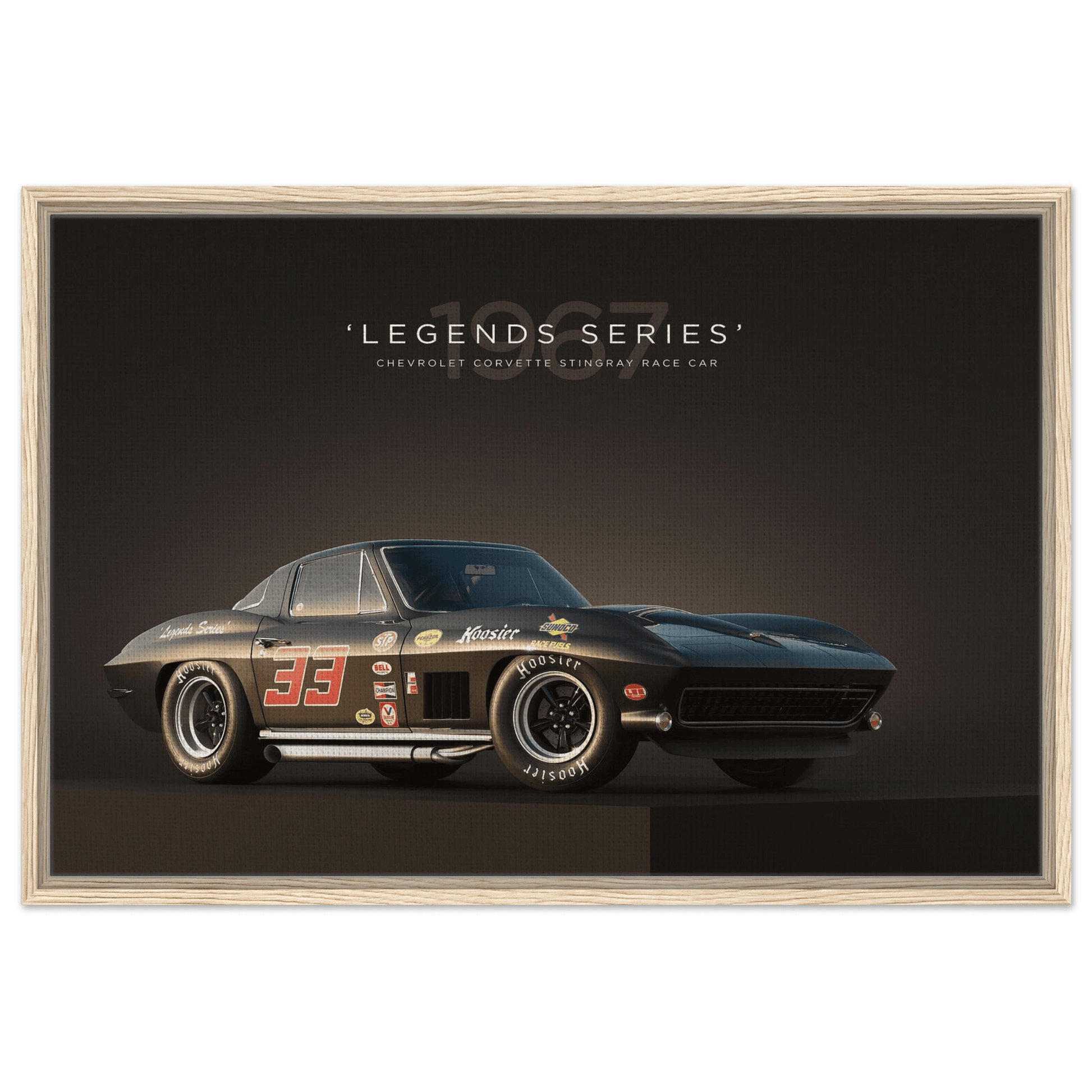 Chevrolet Corvette Stingray 1967 Framed Canvas Vintage Wall Art - Vibrantwalls