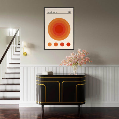 Bauhaus 1919 Orange & Red Circles - Vibrantwalls
