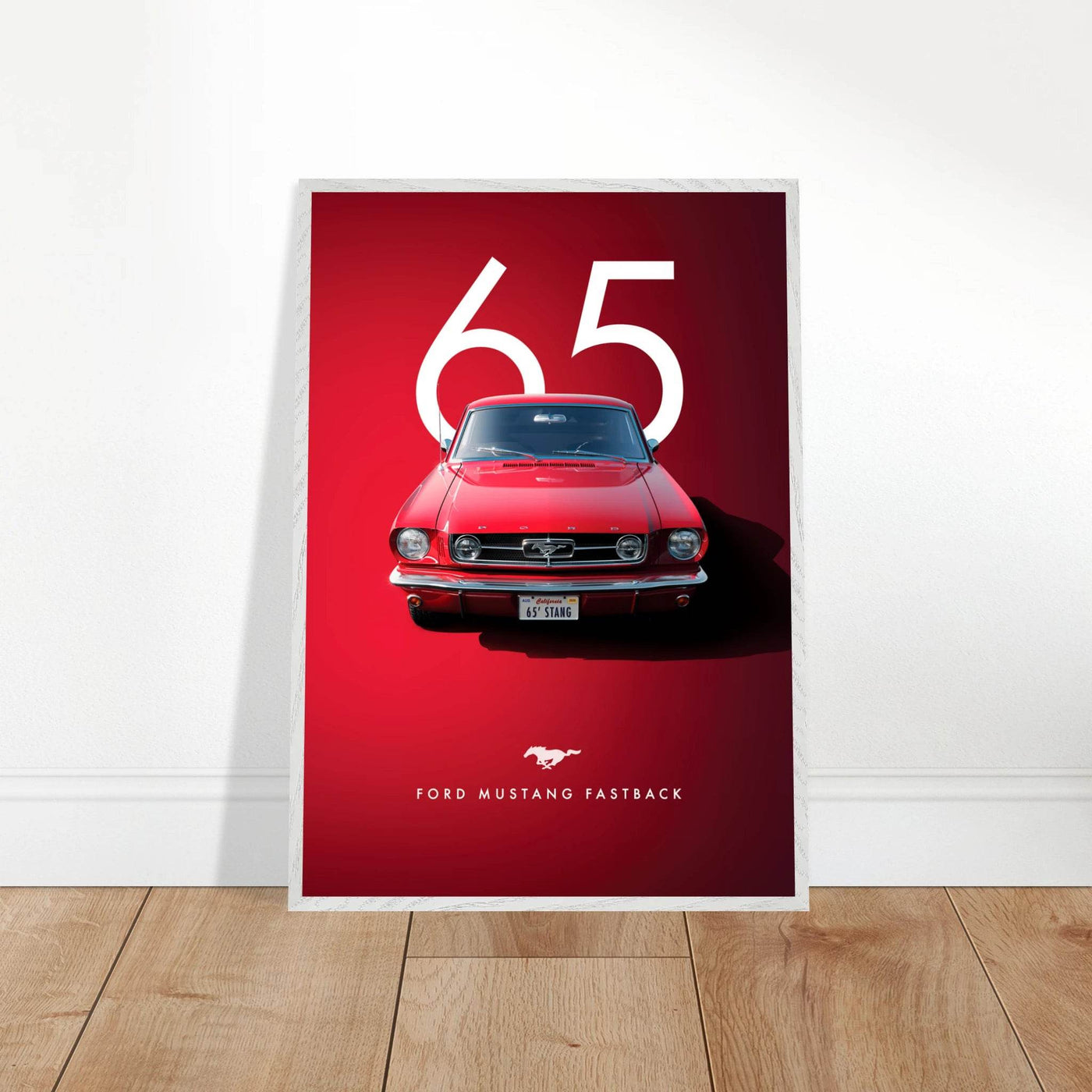 Iconic '65 Ford Mustang Fastback Framed Poster | Timeless Automotive Art, Ready-to-Hang in Your Style - Vibrantwalls