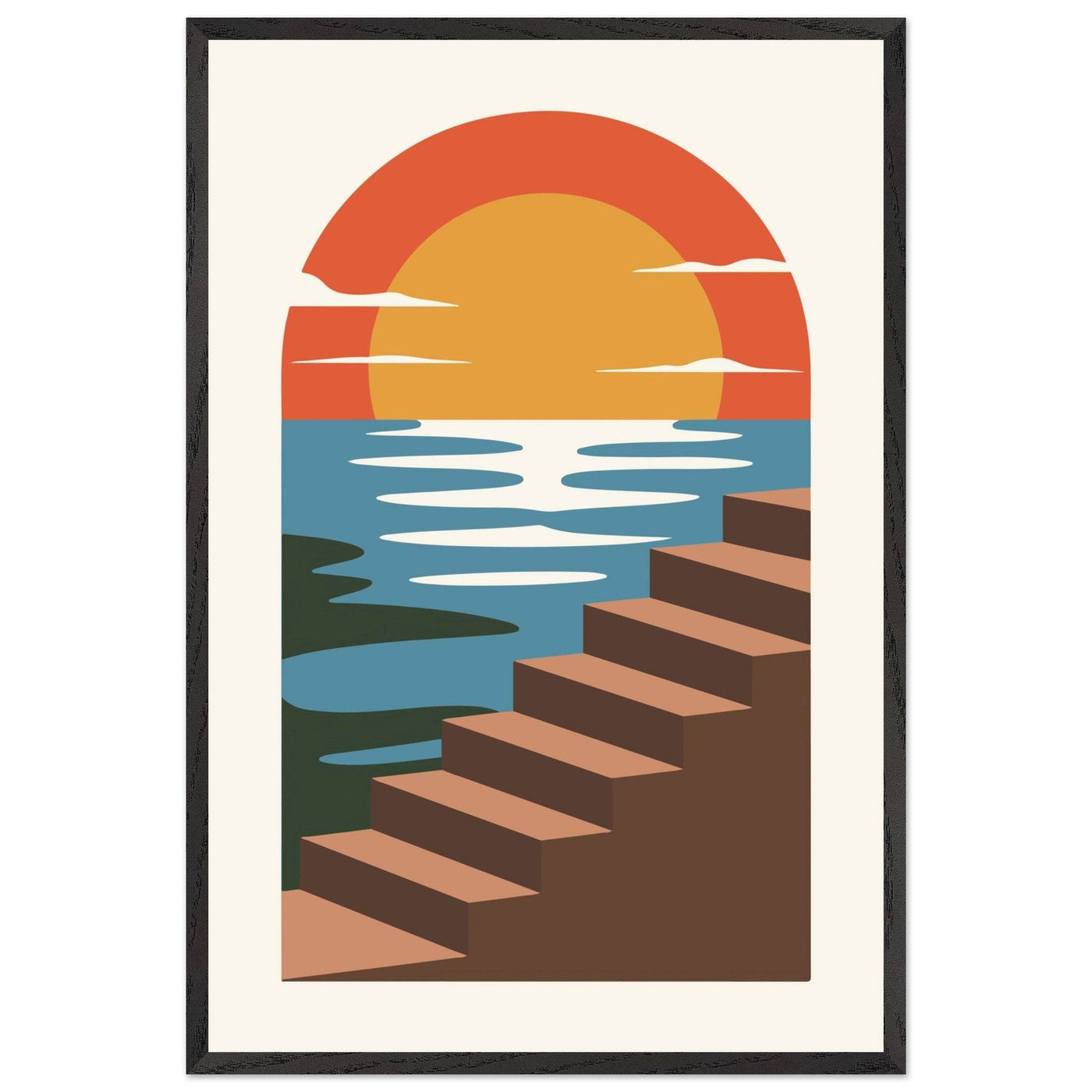 Coastal Steps Sunset Poster - Vibrantwalls