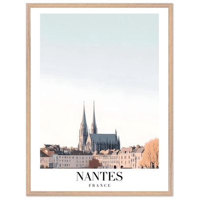 Nantes France Cathedral Framed Poster - Minimalist Travel Wall Art in Your Choice of Size & Frame - Vibrantwalls