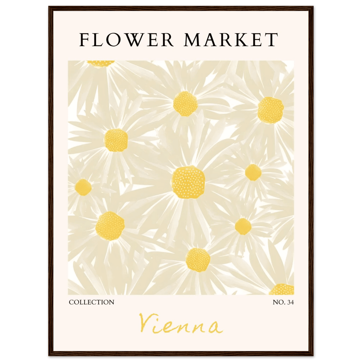 Flower Market Vienna Collection Framed Poster – Daisy Bloom Art Print | Ready-to-Hang Floral Decor - Vibrantwalls