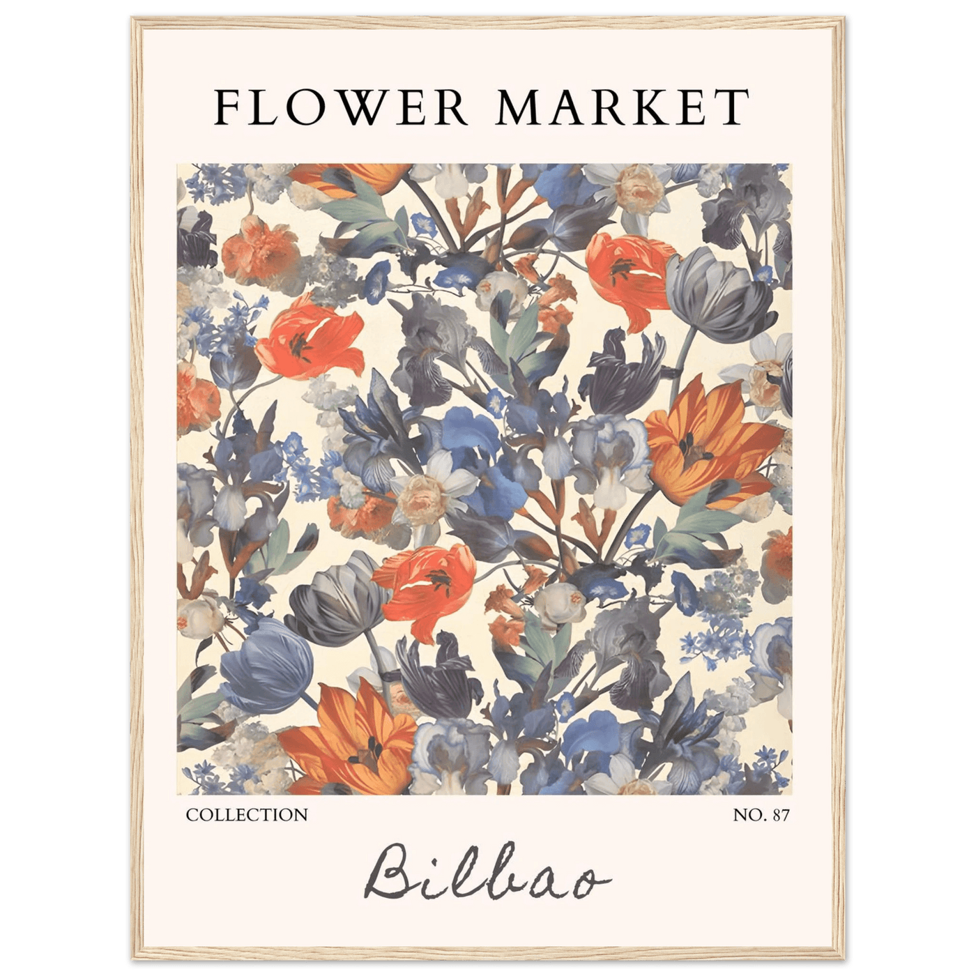 Flower Market Bilbao Print – Elegant Floral Framed Poster | Vibrant Nature & Botanical Art, Ready-to-Hang - Vibrantwalls