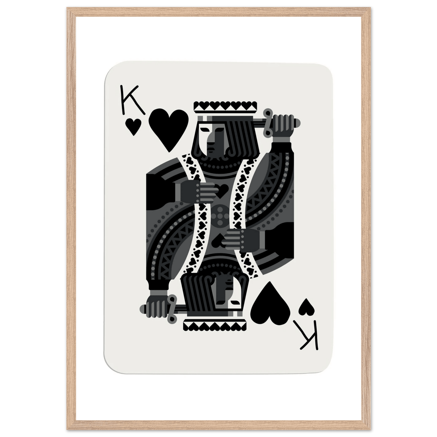 King of Spades Modern Minimalist Poker Card Art - Mounted Framed Poster, Eco-Friendly Wood Frame in Your Choice of Style - Vibrantwalls