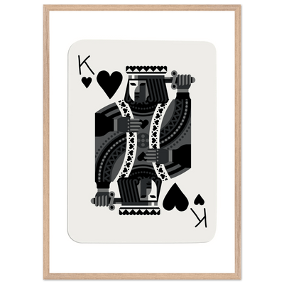 King of Spades Modern Minimalist Poker Card Art - Mounted Framed Poster, Eco-Friendly Wood Frame in Your Choice of Style - Vibrantwalls
