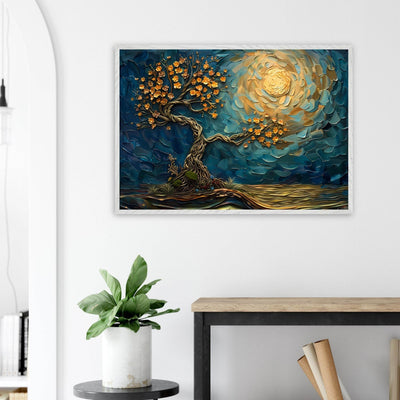 Tree of Life Jewelry - Golden Blooms & Midnight Sky Design - Vibrantwalls