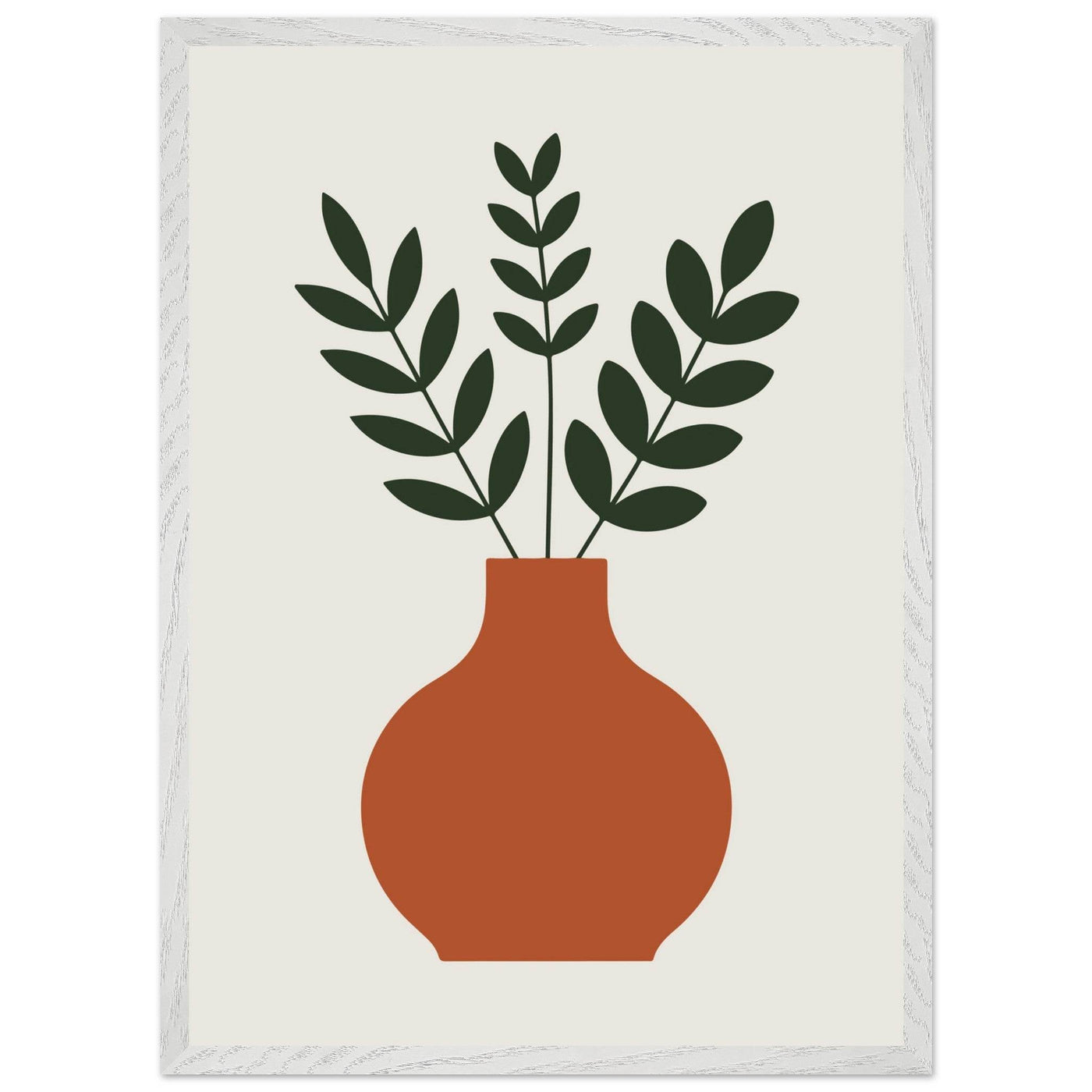 Terracotta Vase Greenery - Vibrantwalls