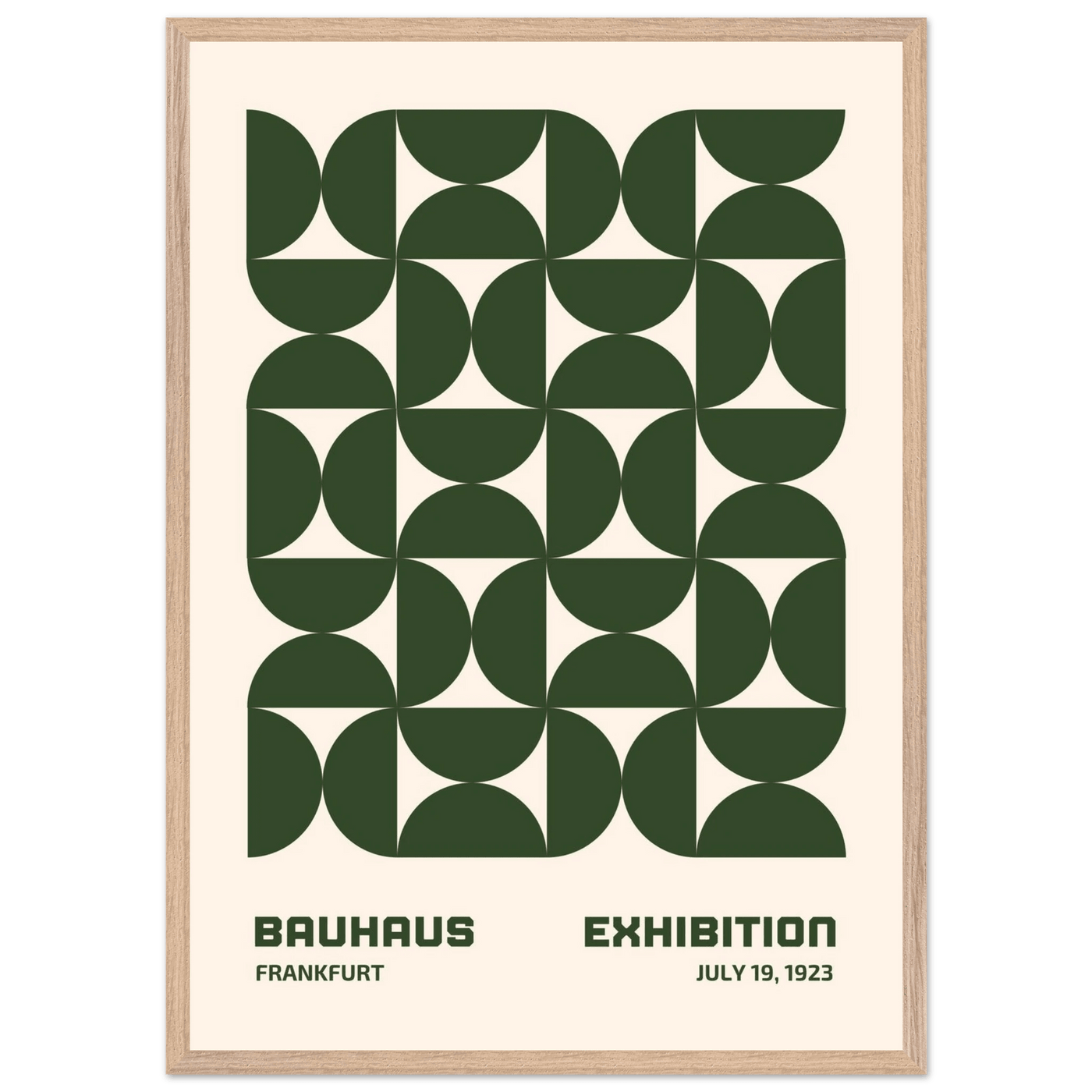 Bauhaus Forest Green & Cream Modern - Vibrantwalls